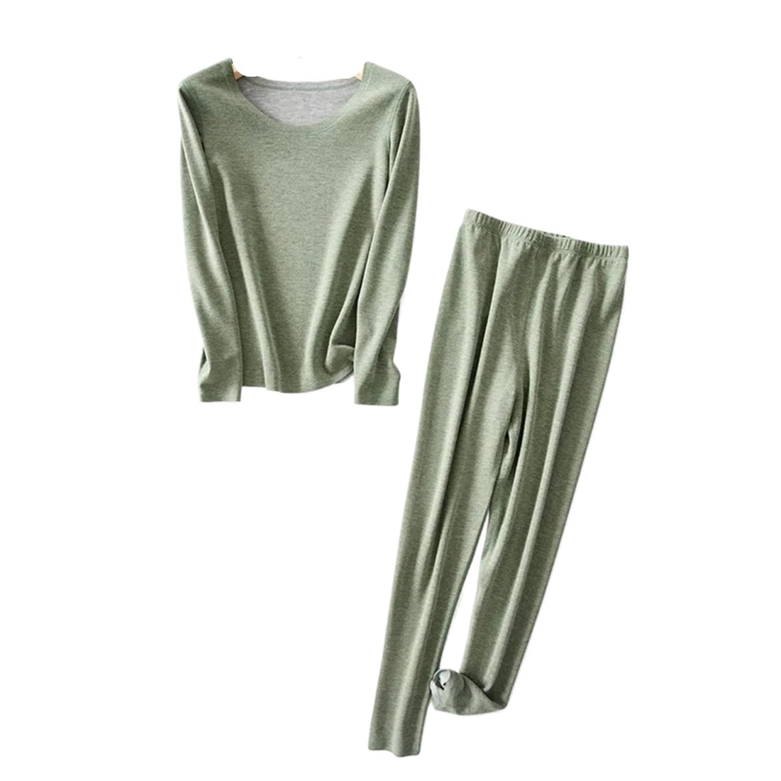 Ropa Interior térmica de Lana for Mujer, Calzoncillos Largos cálidos, Conjunto térmico sin Costuras, Ropa Invierno for para Esquí,Moto