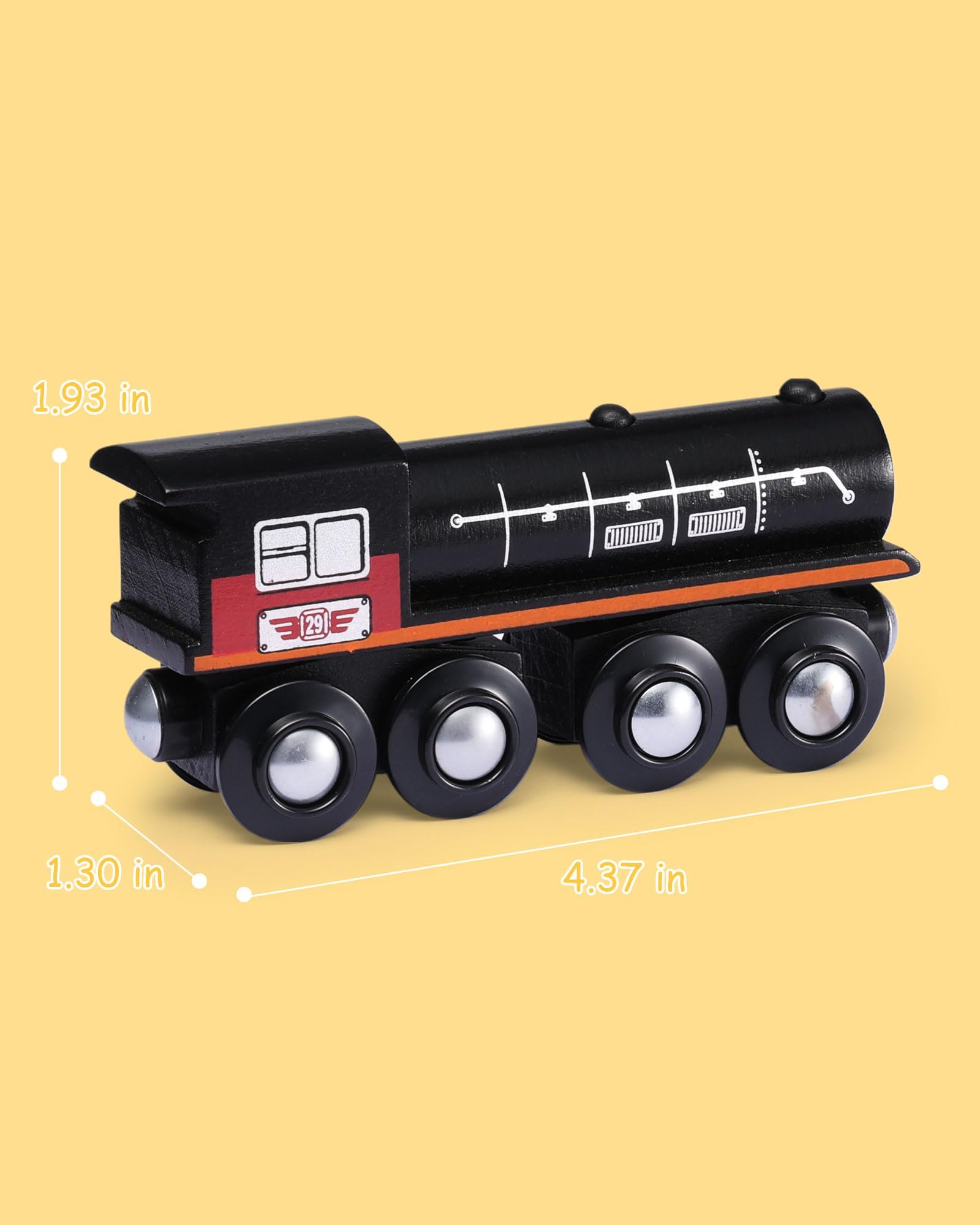 SainSmart Jr. Wooden Train Set Accessories, Magnetic Toy Car Set (10 PCS), Compatible with All Major Brands, Gift for Toddlers, Boys, and Girls Aged 3+