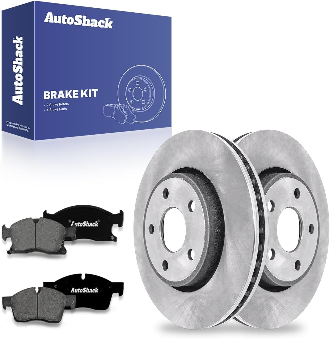AutoShack Front Vented Brake Rotors + Premium Ceramic Pads 6-PC Brake Kit Replacement for 2011-2017 Jeep Grand Cherokee 2011-2016 Dodge Durango 12.99" (330 mm)