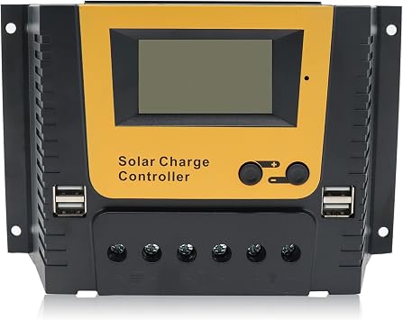 XINPUGUANG 30A Solar Charger Controller PWM Solar Panel Battery Regulator 12/24V Auto Work LCD Display Dual USB Ports 5V 2A Output 12V/24V/30A