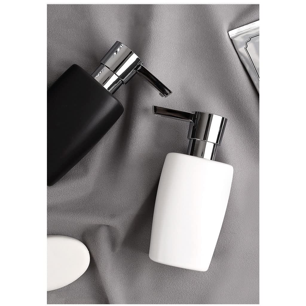 Seifenspender Küche Seifenspender Keramik Lotion Pumpflasche Badezimmer Arbeitsplatte Shampoo Feuchtigkeit Abfüllung ätherisches Öl Spender Spender De Jabón Para Baño (Schwarz)
