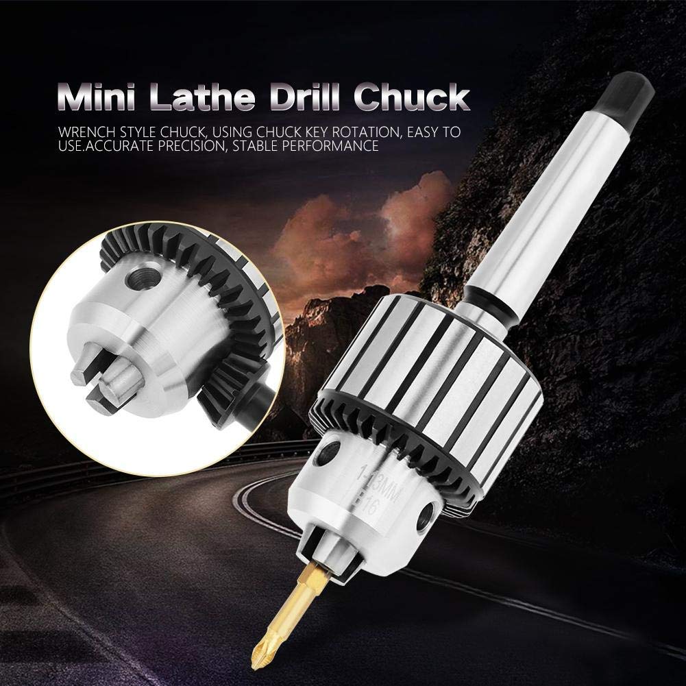Mini Mandrino per Trapano in Acciaio Ad Alto Tenore di Carbonio - Tipo di Chiave per Albero, Capacità 1-13 mm - Utensile per Tornio