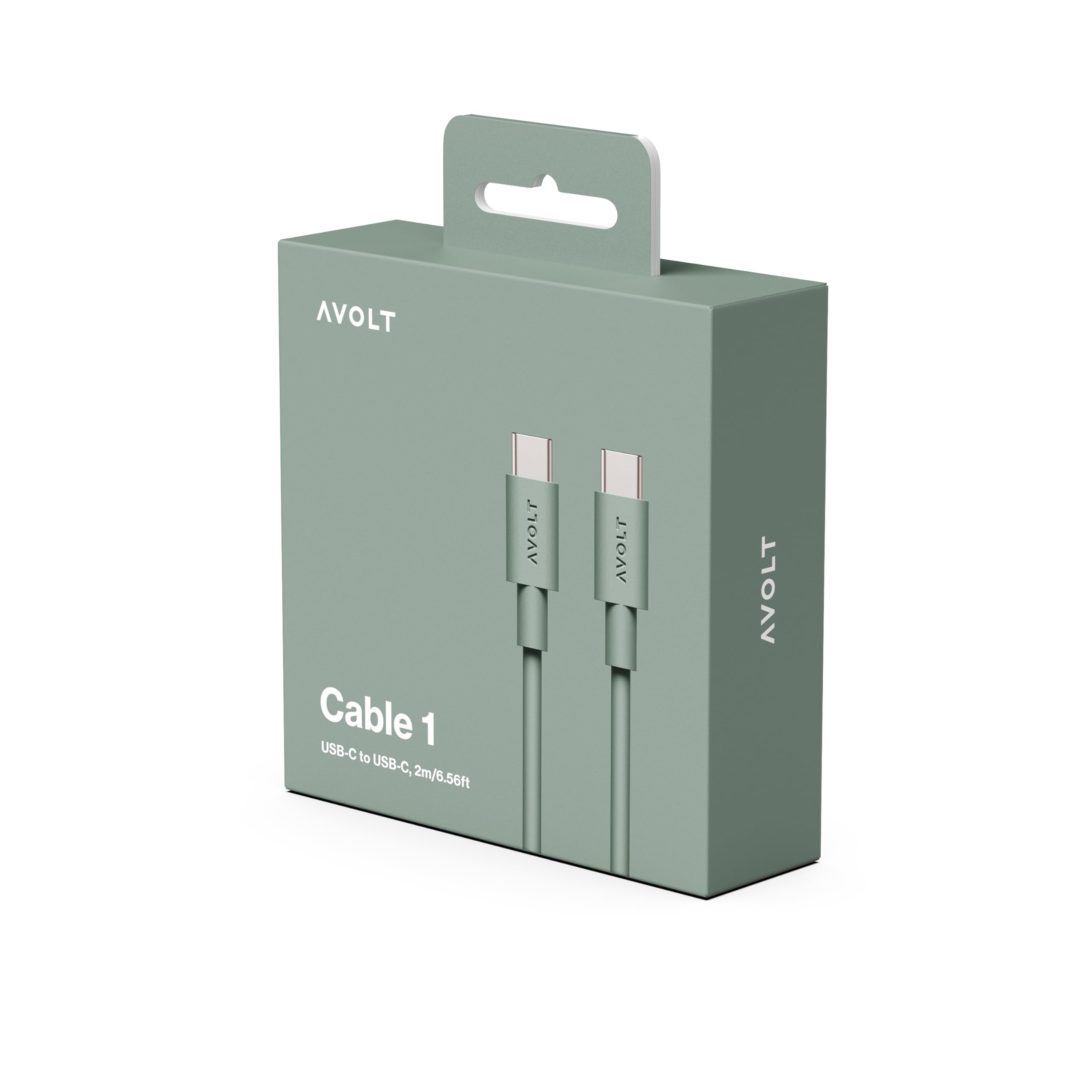 Avolt Cable 1 Cable Tipo C Carga Rápida, Silicona Flexible, 100W, 2m | Cable tipo C silicona verde, 2 m. Flexible y suave, carga rápida 100W, sin enredos, para móvil, tableta y portátil