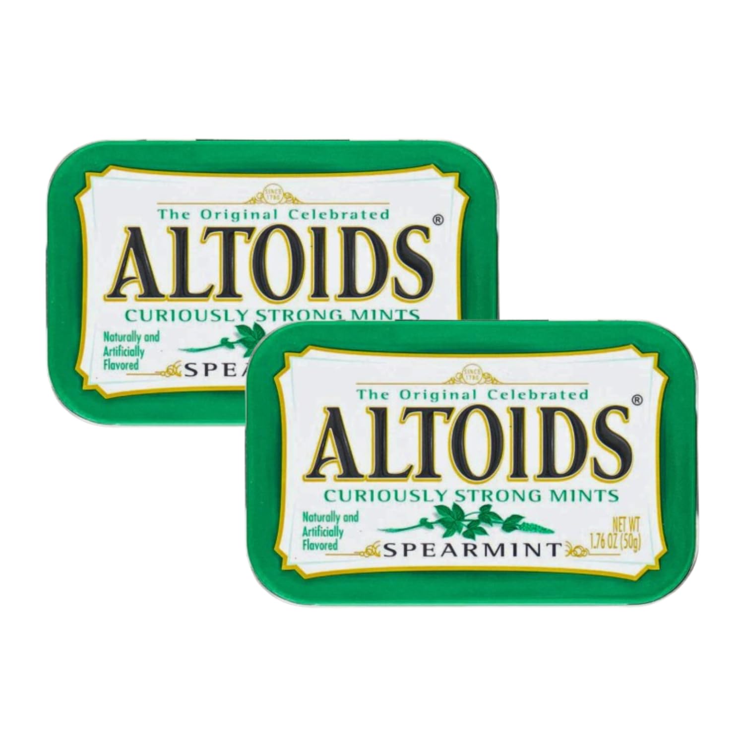 Altoid Curiously Strong Mints Spearmint Pouch, Pack of 2x50g (Imported USA)
