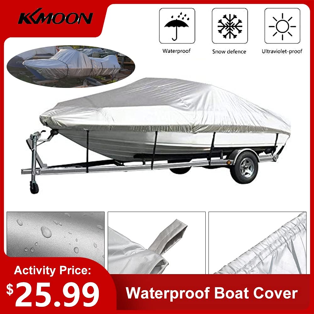 Telo Copri Barca,Copertura Della Barca Copertura for barche Yacht Protezione for esterni Protezione da barca impermeabile in argento riflettente 300D Oxford Tessuto Anti-Smasking Tear Proof 11-22FT