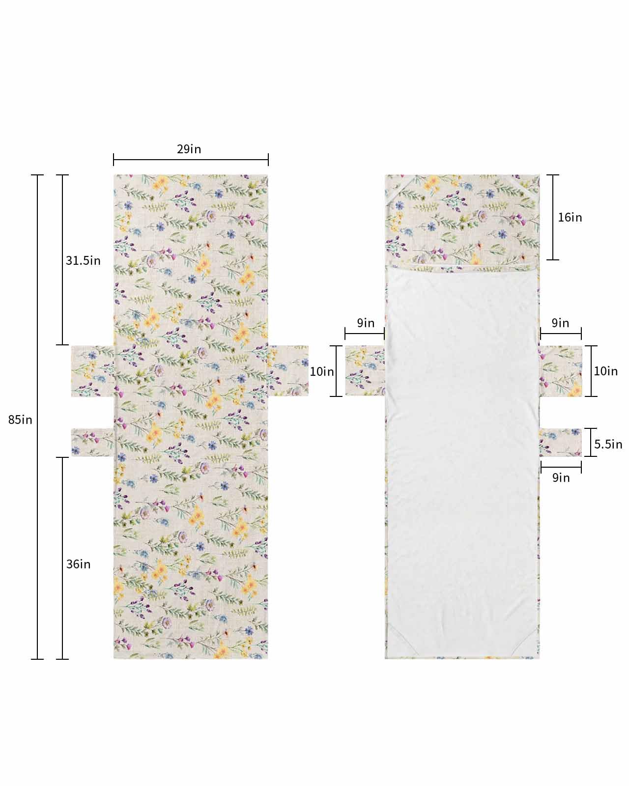 Spring Floral Beach Lounge Chair Towel Cover, Soft Chaise Lounge Towel with Side Pockets Patio Pool Chairs Cover for Beach/Pool Sunbathing 29x85 Rustic Botanical Summer Flowers Colorful