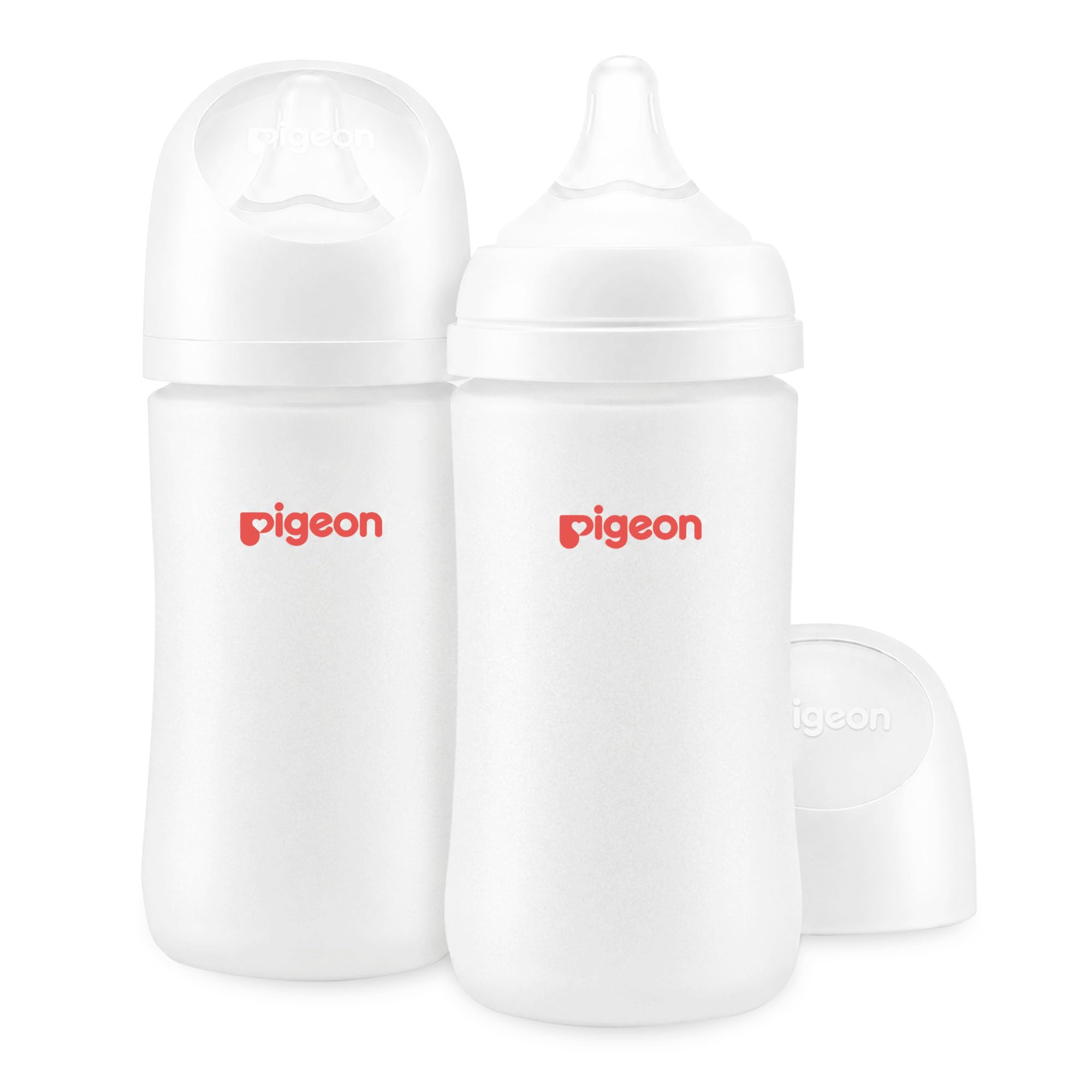 Pigeon Silicone Coating Baby Bottles, Wide Neck, 8 oz, Pack of 2