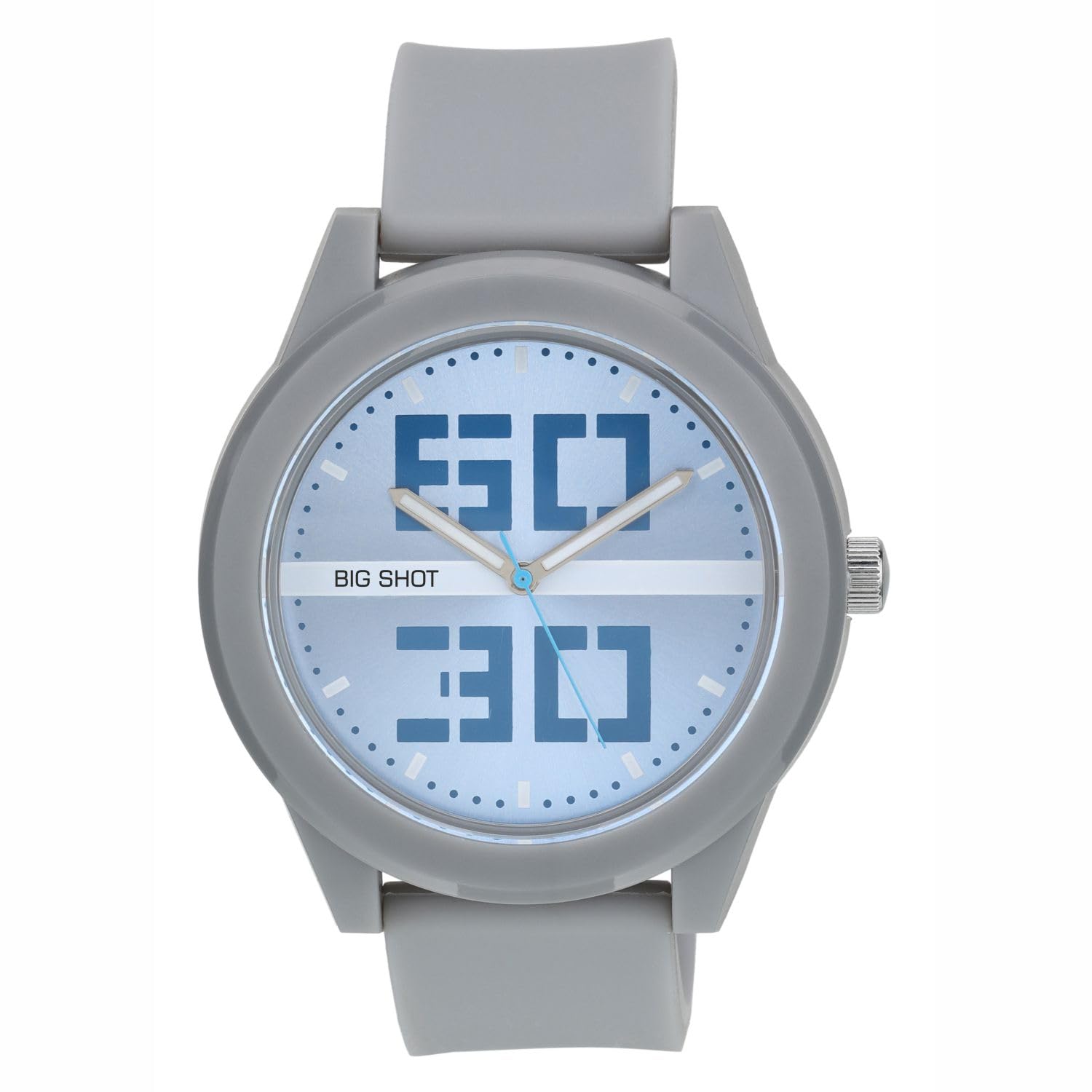 BIG SHOT Analog Wrist Watch for Men, 38 mm Dial, Silicon Strap, Brass Case, Water Resistant