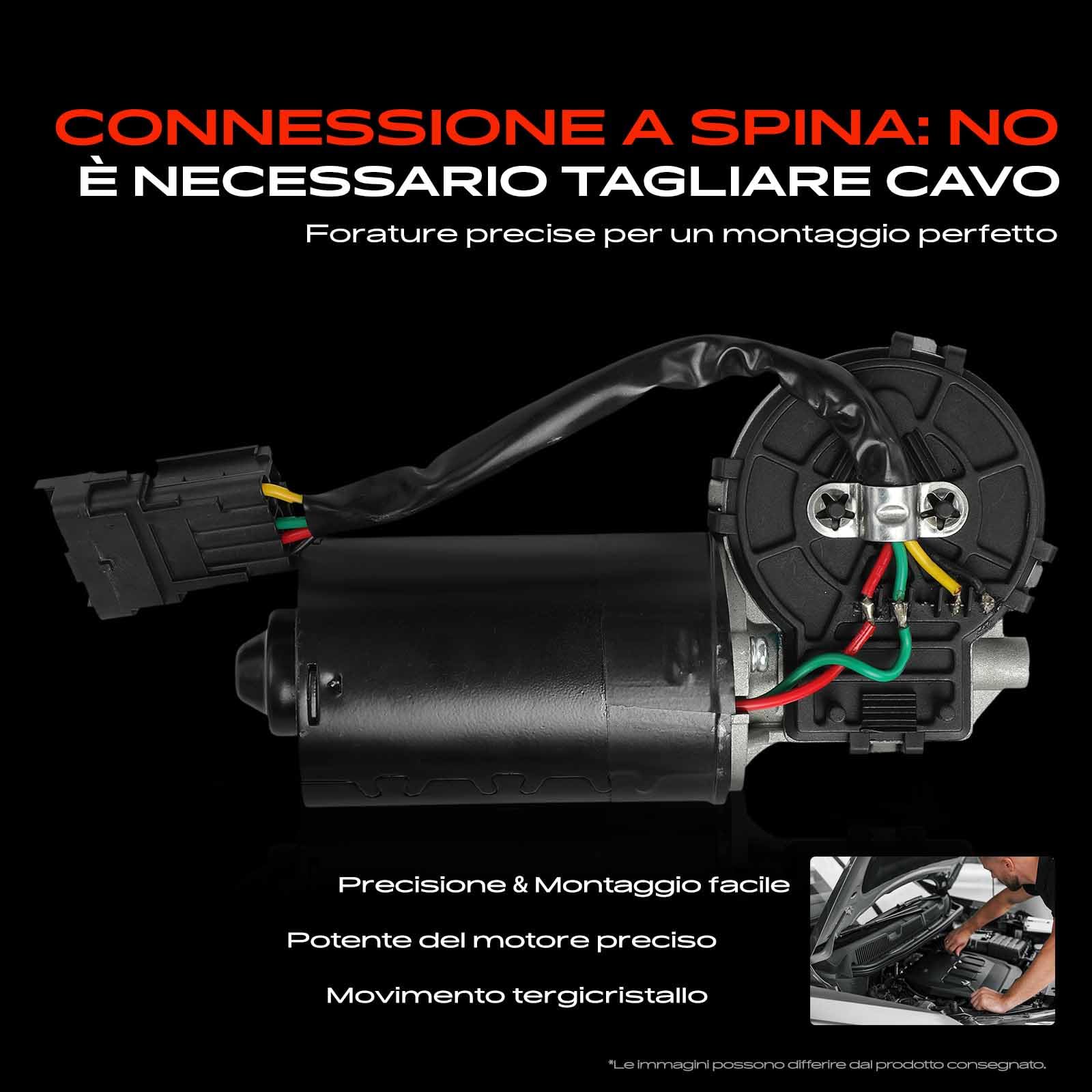 Frankberg Motore Tergicristallo Anteriore Compatibile con Clio II BB CB 1.2L-3.0L 1998-2016 Clio II Furgone/Compatto SB0/1/2 1.5L 2001-2025 Thalia I LB Replace# 7701056719