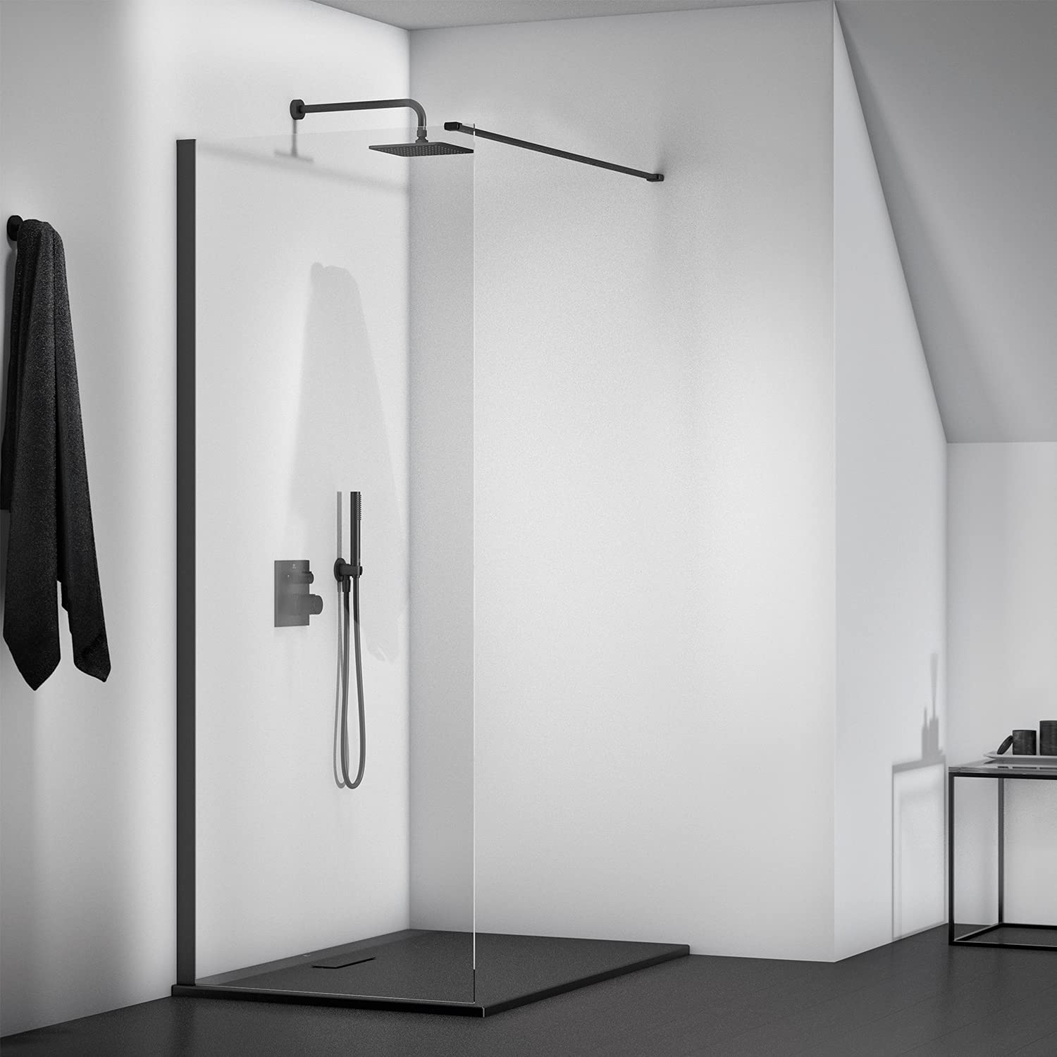 Ideal Standard Idealrain B9445XG - Brazo de alcachofa de ducha para montaje en pared, 400 mm, color negro