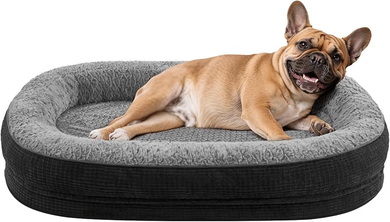 Cama Ortopédica para Cães Médios JOEJOY com Espuma de Memória, Laterais Acolchoadas e Capa Lavável