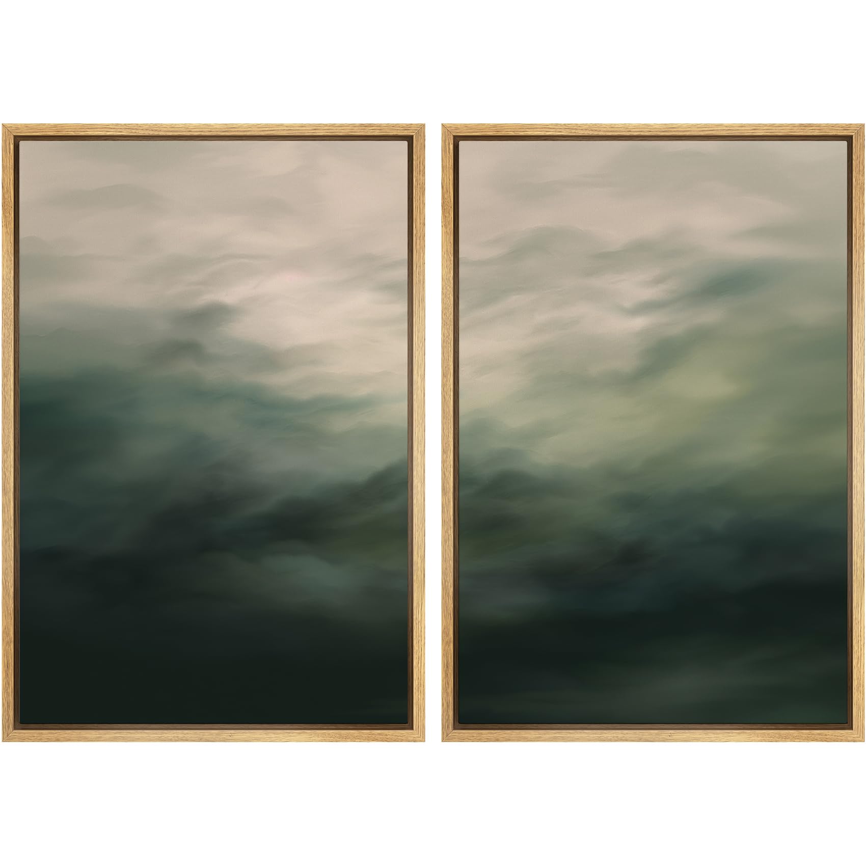 MUDECOR Framed Canvas Print Wall Art Monochromatic Gradient Abstract Minimalist Gray Illustrations Modern Art Decorative Bohemian Colorful Chic for Living Room, Bedroom, Office - 16"x24"x2 Black — view 14