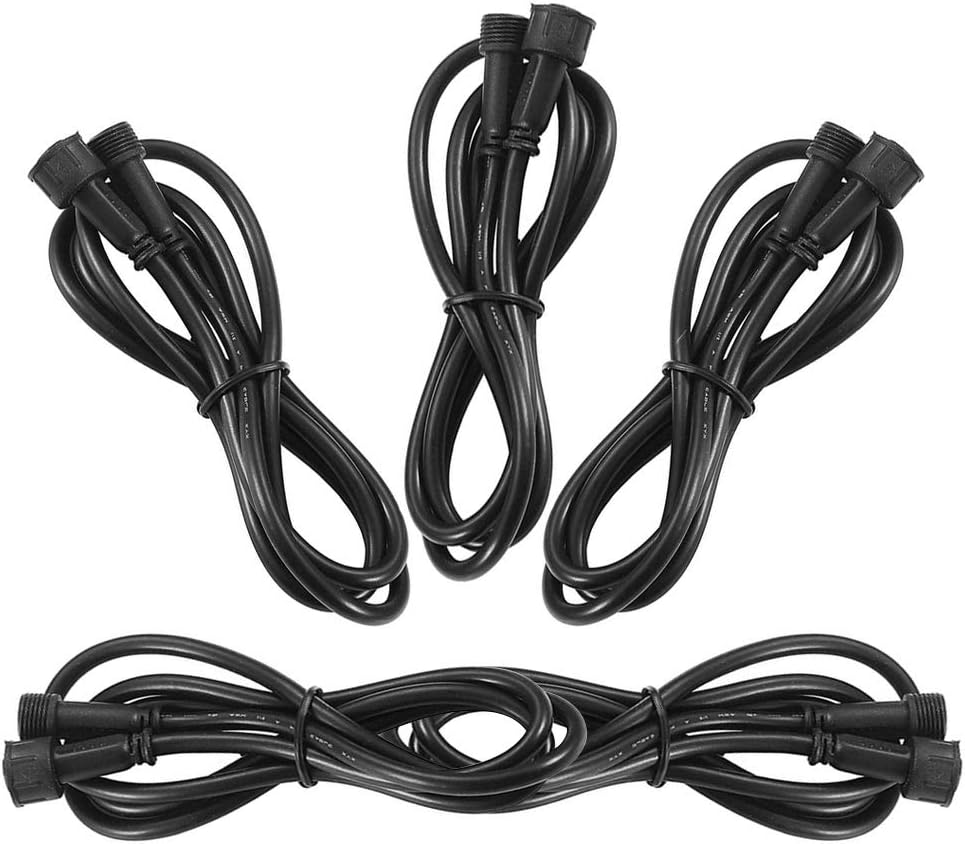 Sumaote 2m 6.56ft 3Pin Extension Cable Wire with Male and Female Connectors at Both Ends Work with Sumaote CCT Deck Lights,RGBW+IC and Permanent Outdoor Lights, Pack of 5