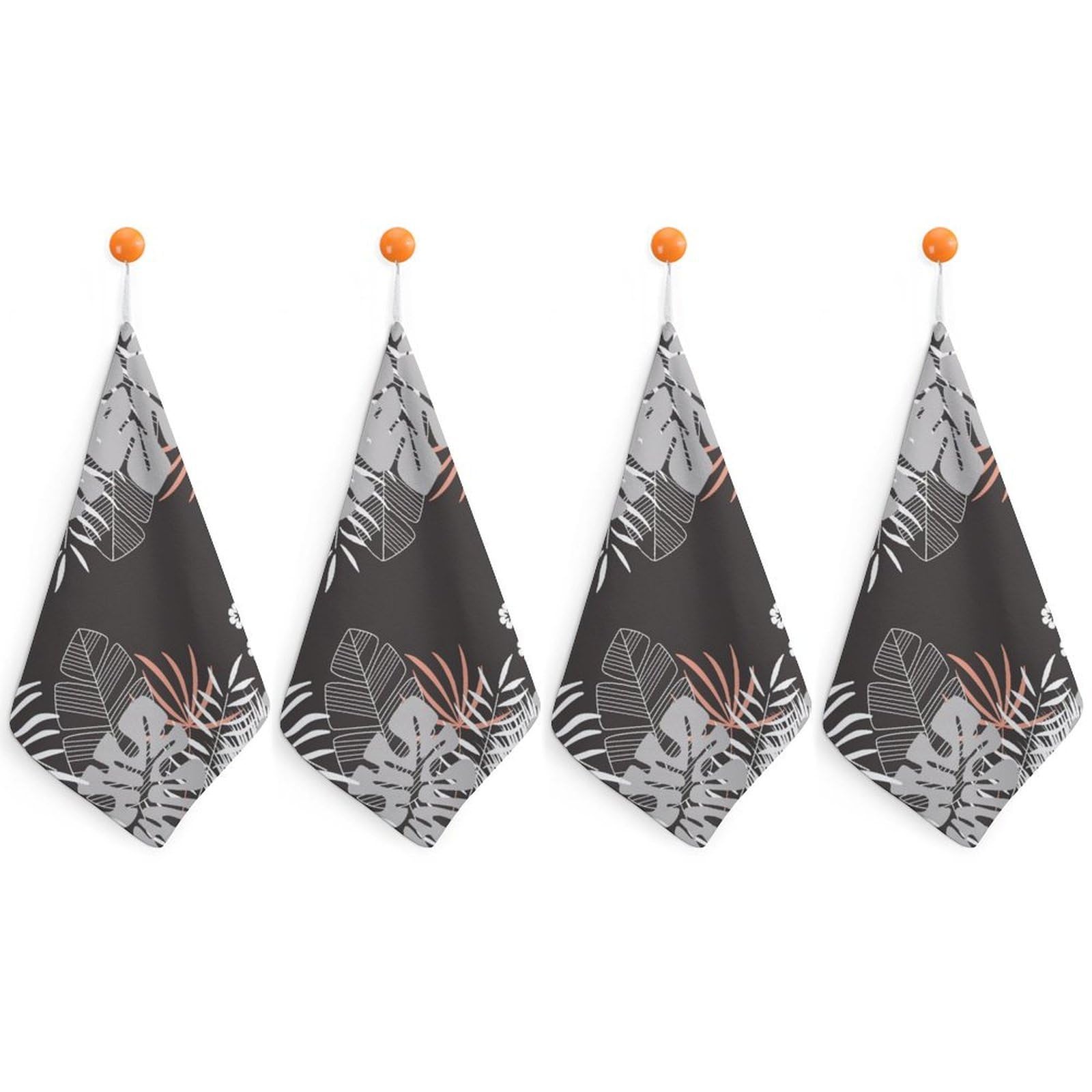 LEDFCVSU 4 Piece Hanging Hand Towels, Hawaii Leaves Small Dry Hand Towel for Kitchen Bathroom