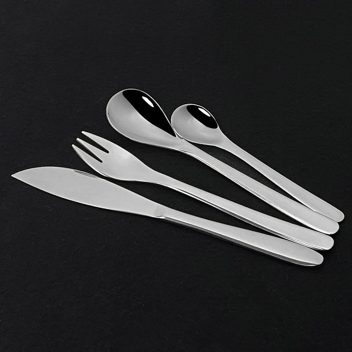 24-Piece 18/10 Stainless Steel Silver Flatware Set Silverware Dinnerware Set Cutlery Tableware Include Knife Fork Spoon Dishwasher Safe, Service for 6