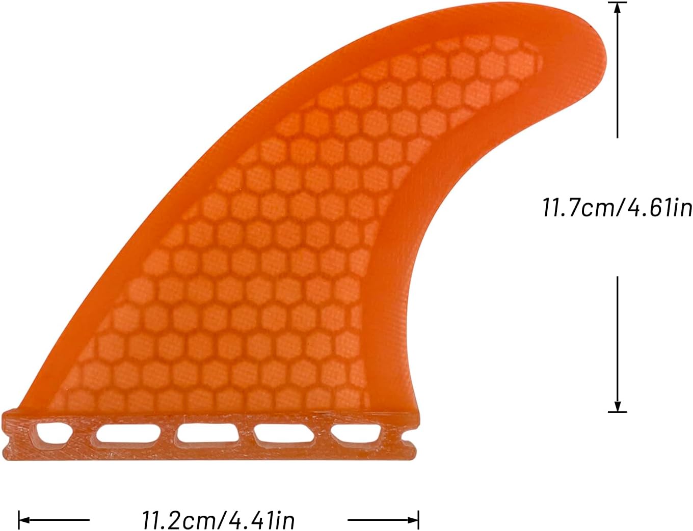 UP SURF Surfboard Tri Fin Single Tab M Size Fiberglass+Honeycomb Surfboard Fin G5 Thruster Set(White/Blue/Orange)