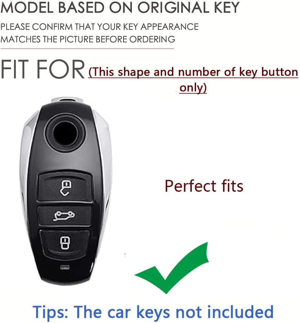 SANRILY Carbon Fiber Pattern Black for Volkswagen 3 Button Key Fob Cover Case Fit for VW Touareg 2011-up Keyless with Keychain