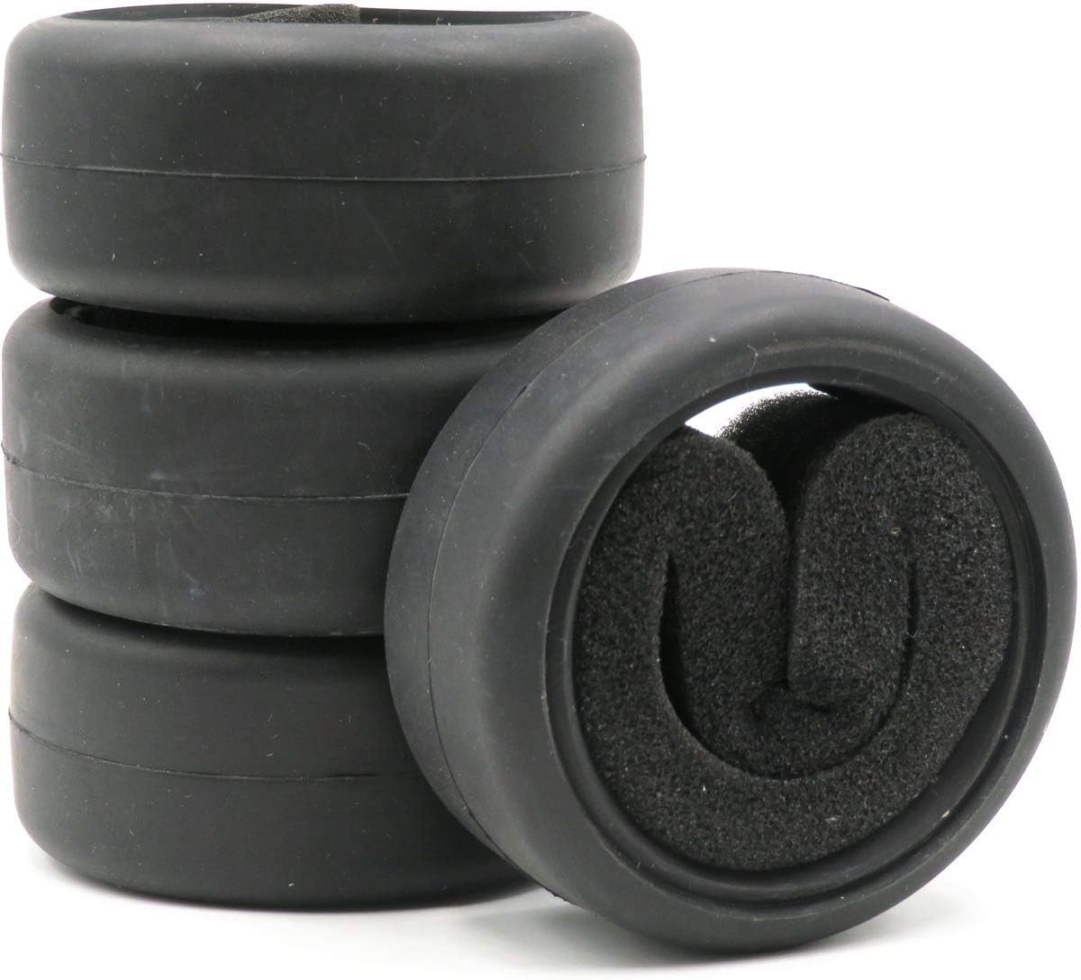 hobbysoul 4pcs RC 1/10 On Road Slick Tire Rubber Tyre Fit for 1:10 Touring Drift Car Wheel Rim ââ‚¬¦