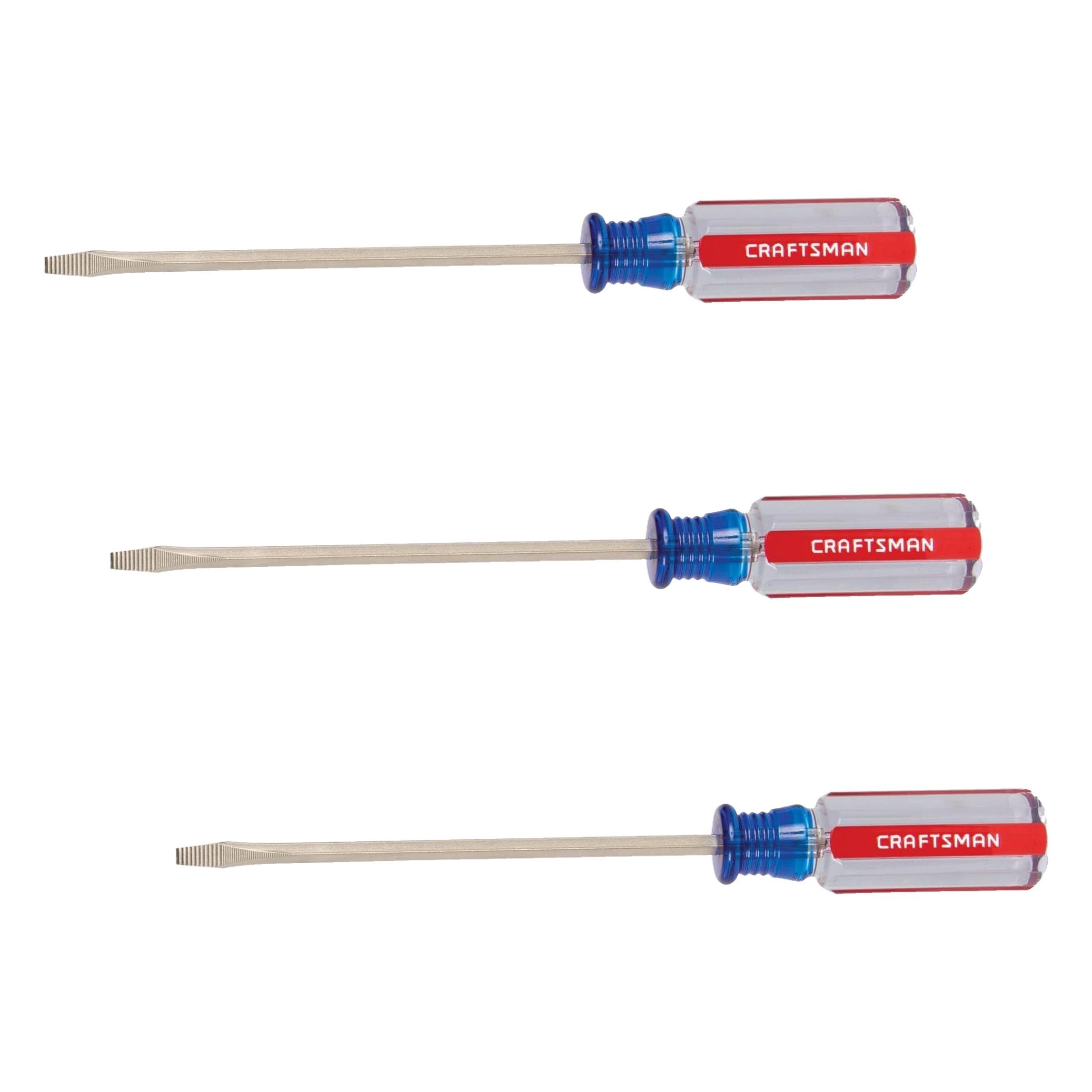 CRAFTSMAN Screwdriver, 1/8-in x 4 in Slotted, Acetate Handle