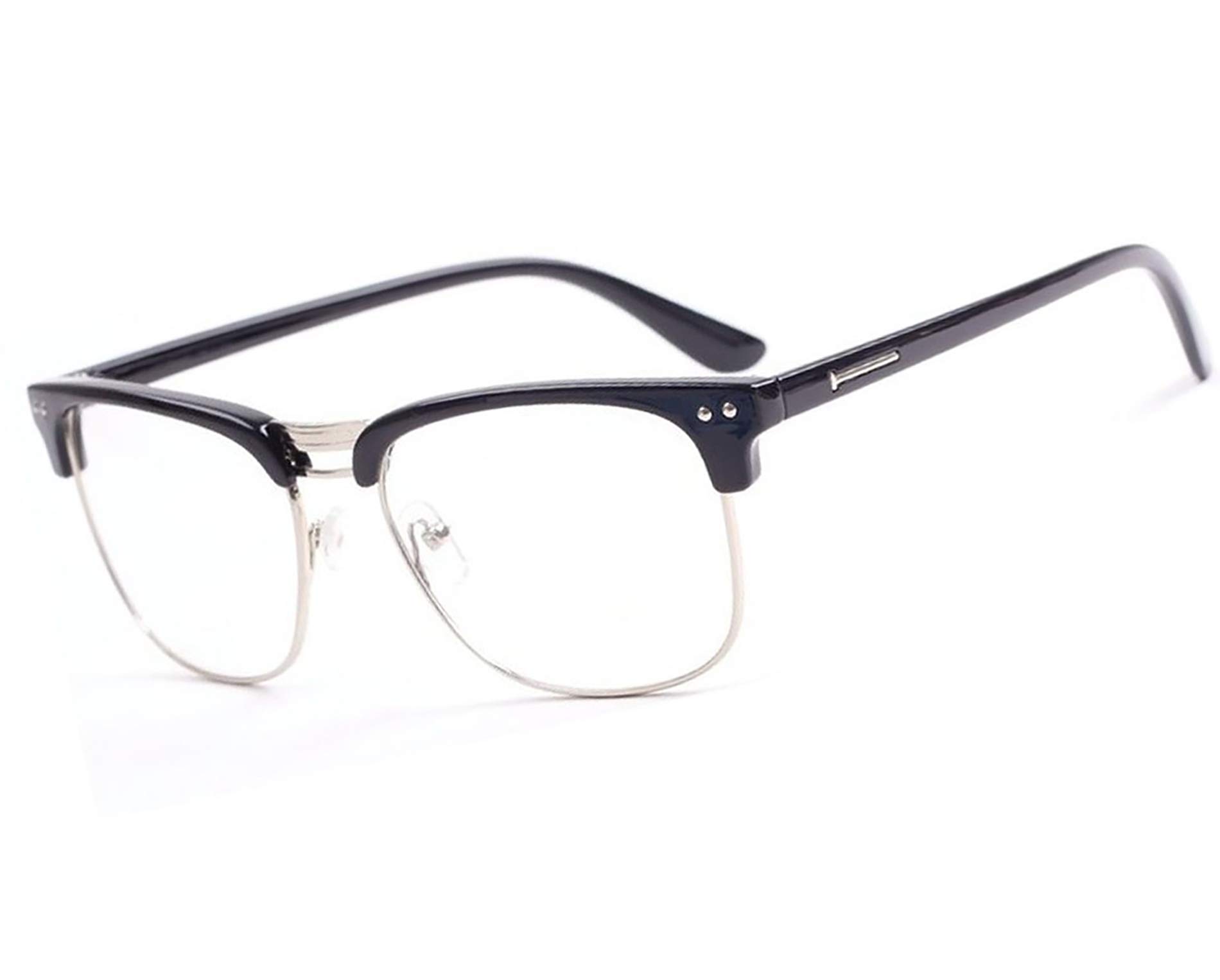 Unisex (women, men) retro black reading glasses, +0.50, +0.75, +1.0, +1.5, +2.0, +2.5, +3.00, +4.00, reading glasses, Morefaz (TM) - -