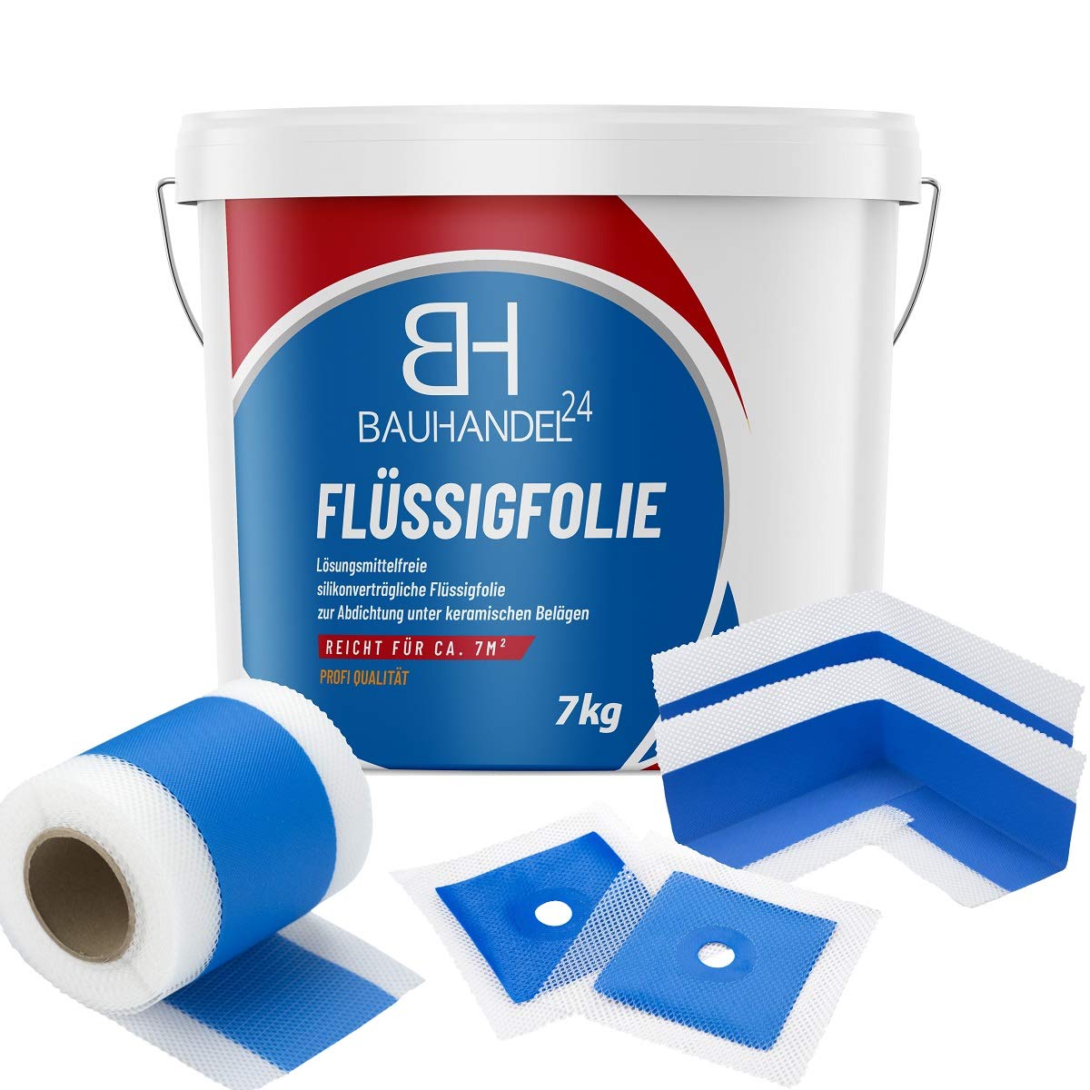 Bauhandel24 - Dichtset Flüssigfolie, Dichtband Innenecken, Manschetten zur Abdichtung Dusche Bad