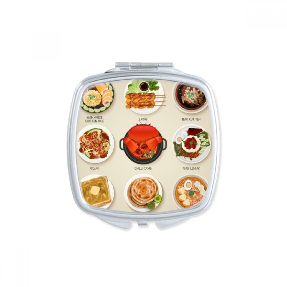 Miroir de poche Singapour Satay pour des retouches en voyage