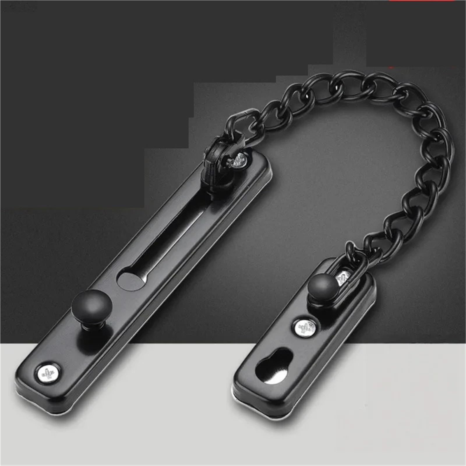 Serrure de chaîne porte en acier inoxydable, 2 pièces, garde-chaîne sécurité avec serrure à ressort, loquet poli robuste vis Pour Porte(Gold)