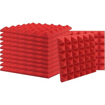 SK Studio Acoustic Foam Convoluted Foam Acoustic Foam Sound Insulation for Sound Studio Sound-Absorbing Damping Wall Foam Pyramid Pack of 12