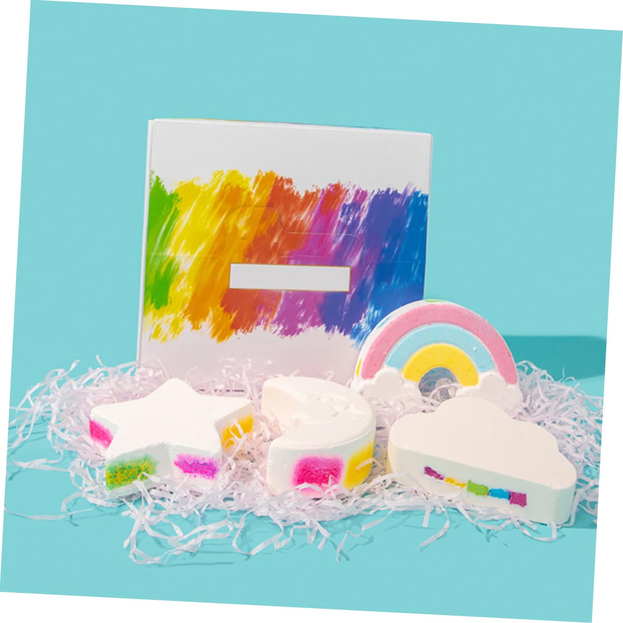 FOMIYES 4-teiliges Badeset Für Damen Zur Entspannenden Hautpflege Natürliches Badesalz Für Unterwegs Badesalz Süßer Regenbogen