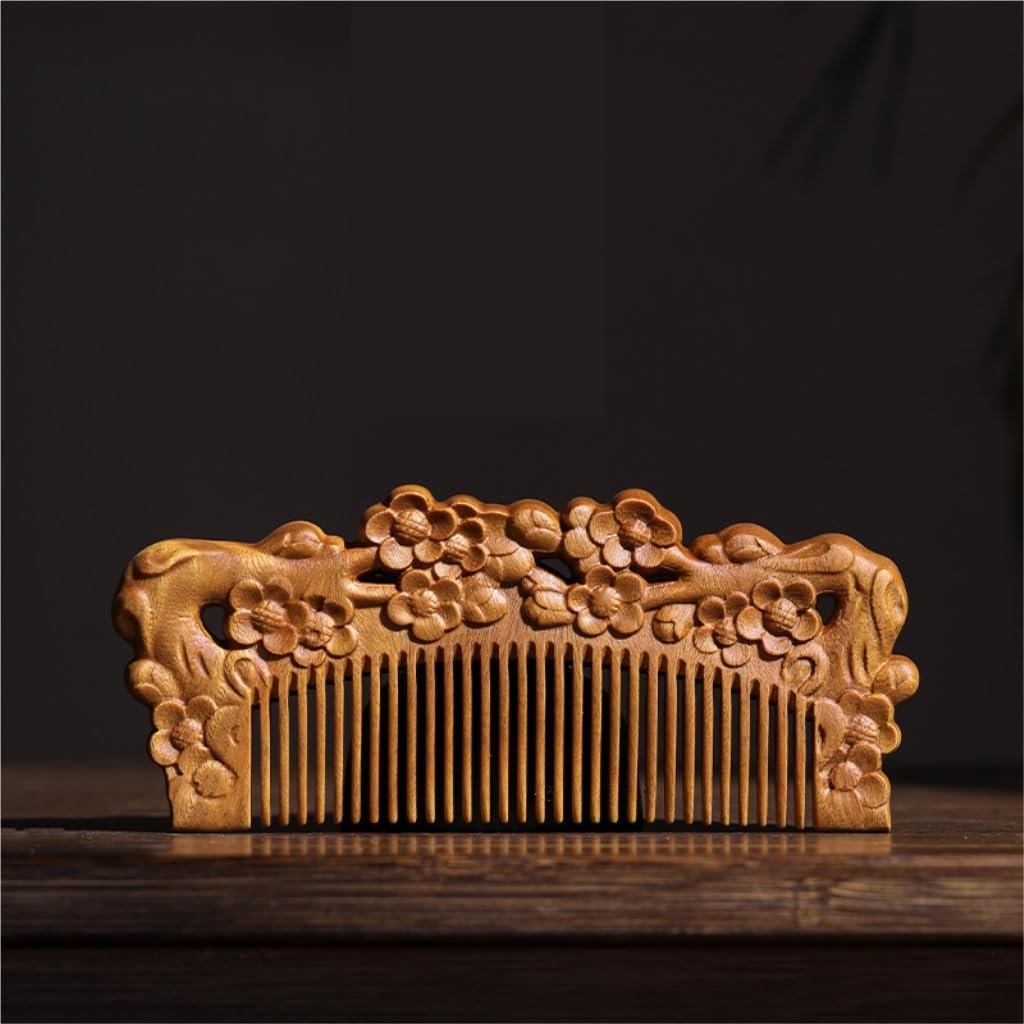 Peruka Grzebień Carved Wooden Comb for Women, Long Hair Comb, Curly Hair Comb, Household Antique Comb, Anti-static Duże grzebienie do włosów