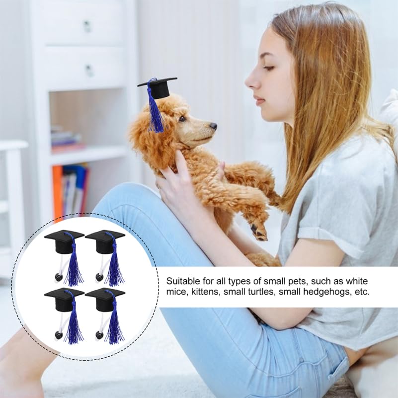 Gorros de graduación para mascotas PRETYZOOM azul miniatura 4