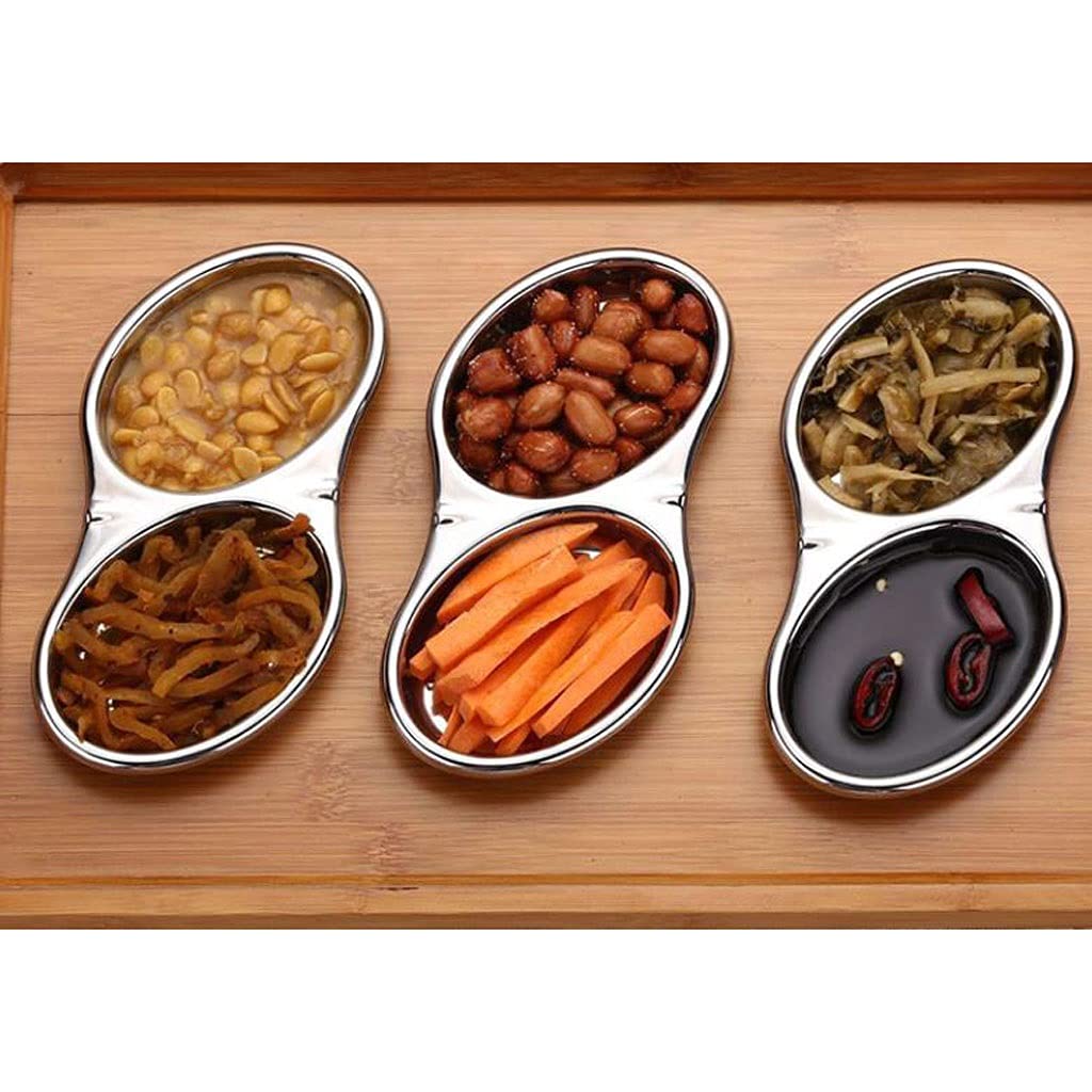 Piatto per Salsa in Acciaio Inox, Piatti per condimenti, antipasto di soia, Sushi, Ketchup