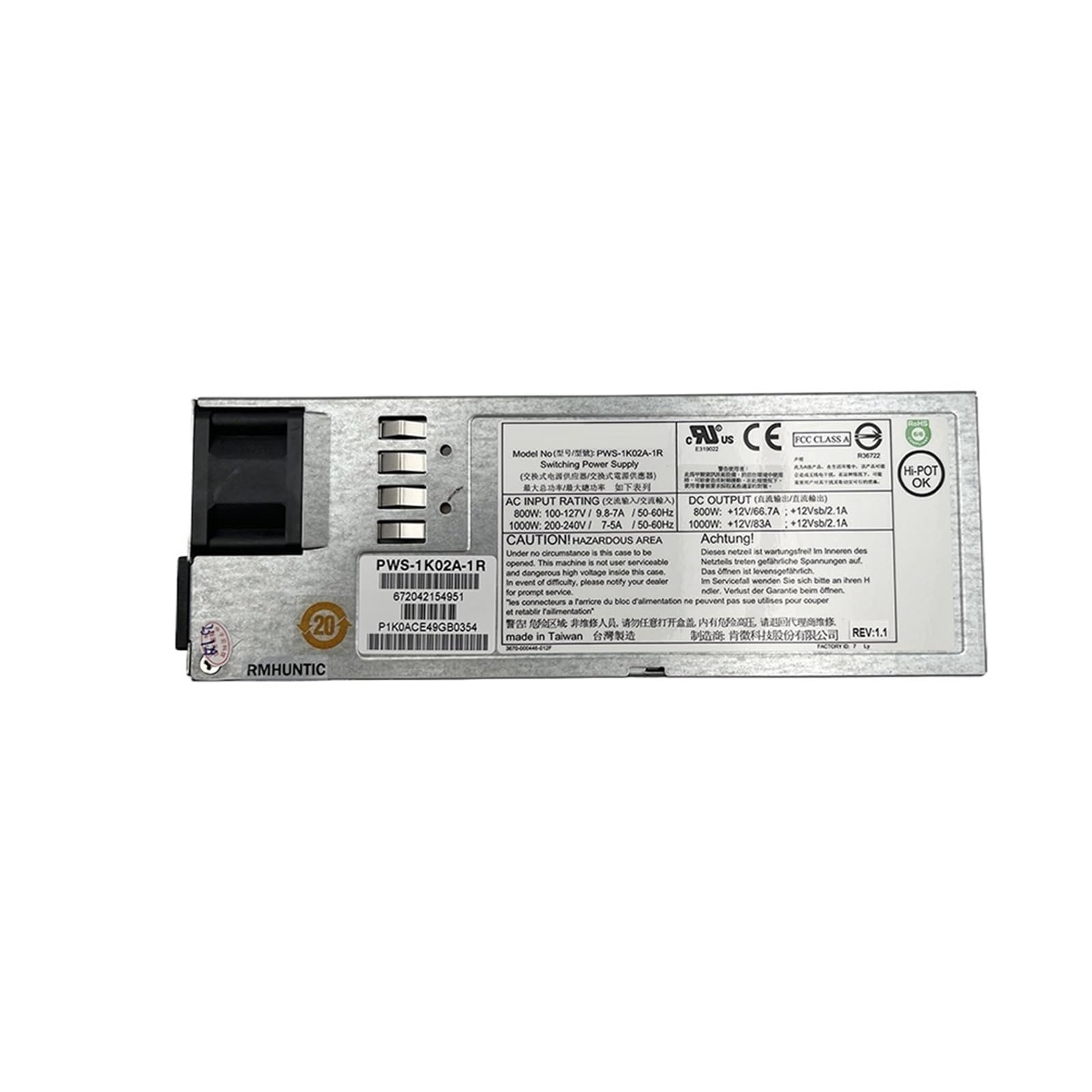 JJKKOZVQF Power Module 1000W PWS-1K02A-1R