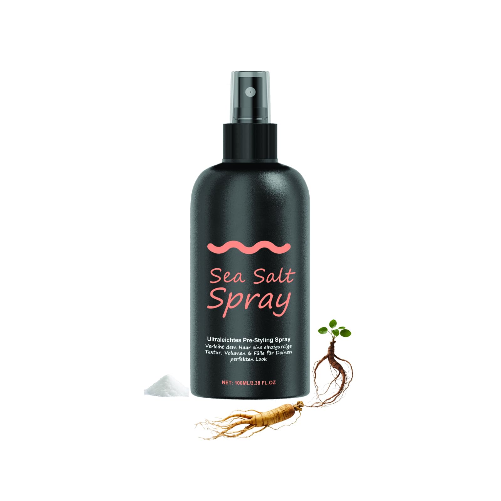 sea salt spray for men women curly hair products with rice extract and ginseng boost based volume and