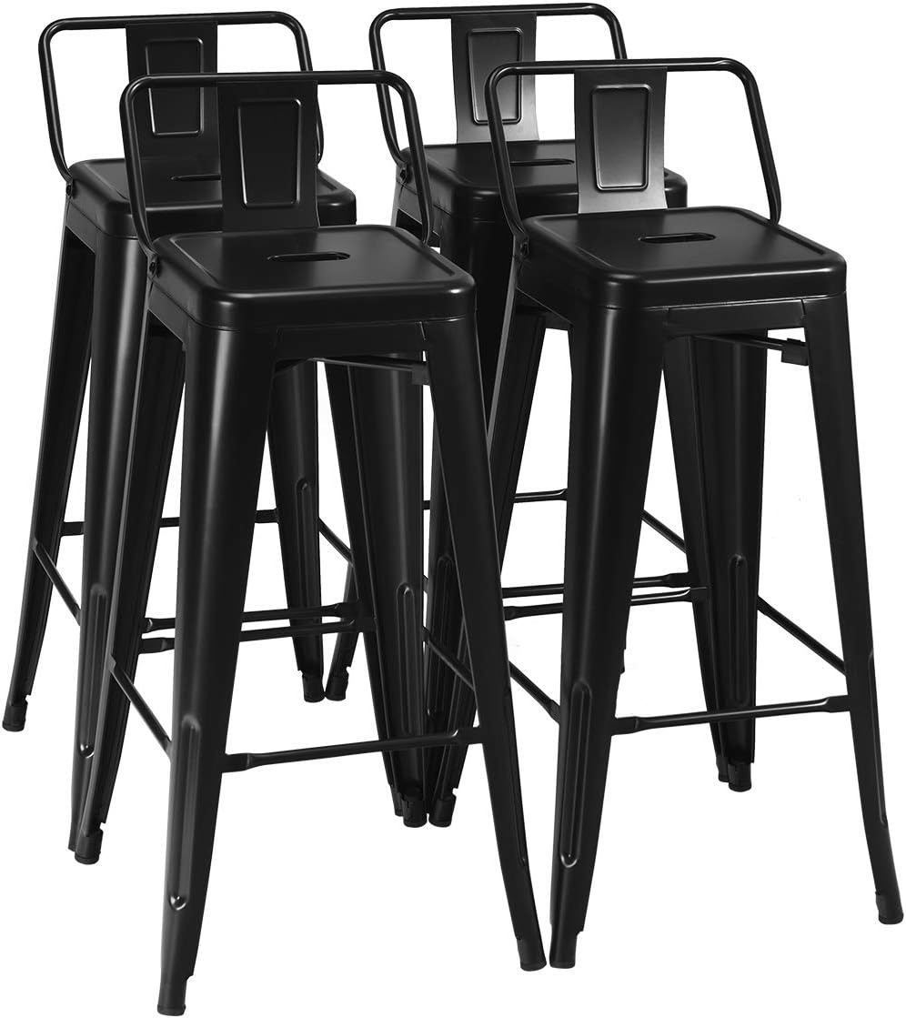 Amazoncom Costway Metal Bar Stools Set Of 4