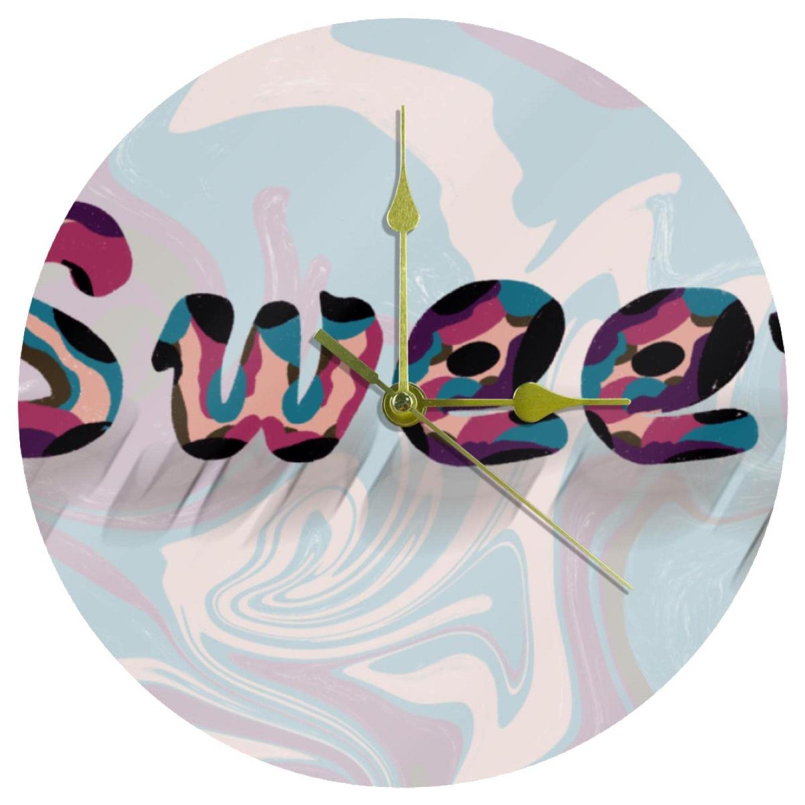 Horloge murale Sweety Candy ronde en acrylique de haute qualité pour une décoration moderne