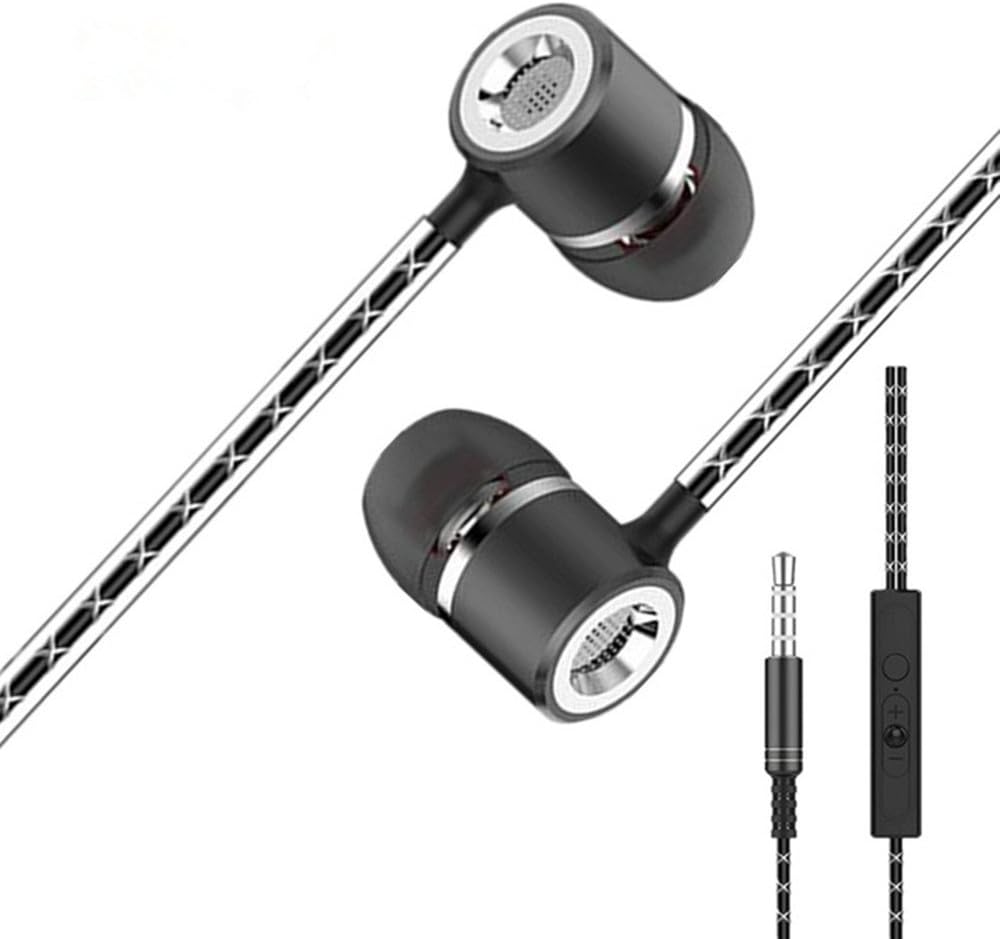 Wanga Original 3.5MM Metal in-Ear Wired Earphones HiFi Stereo Bass Earphone Headphones with Microphone for Phone Computer Headset
