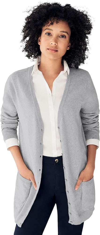 CARDIGAN EN CACHEMIRE COL V - GRIS CHINÉ | CA