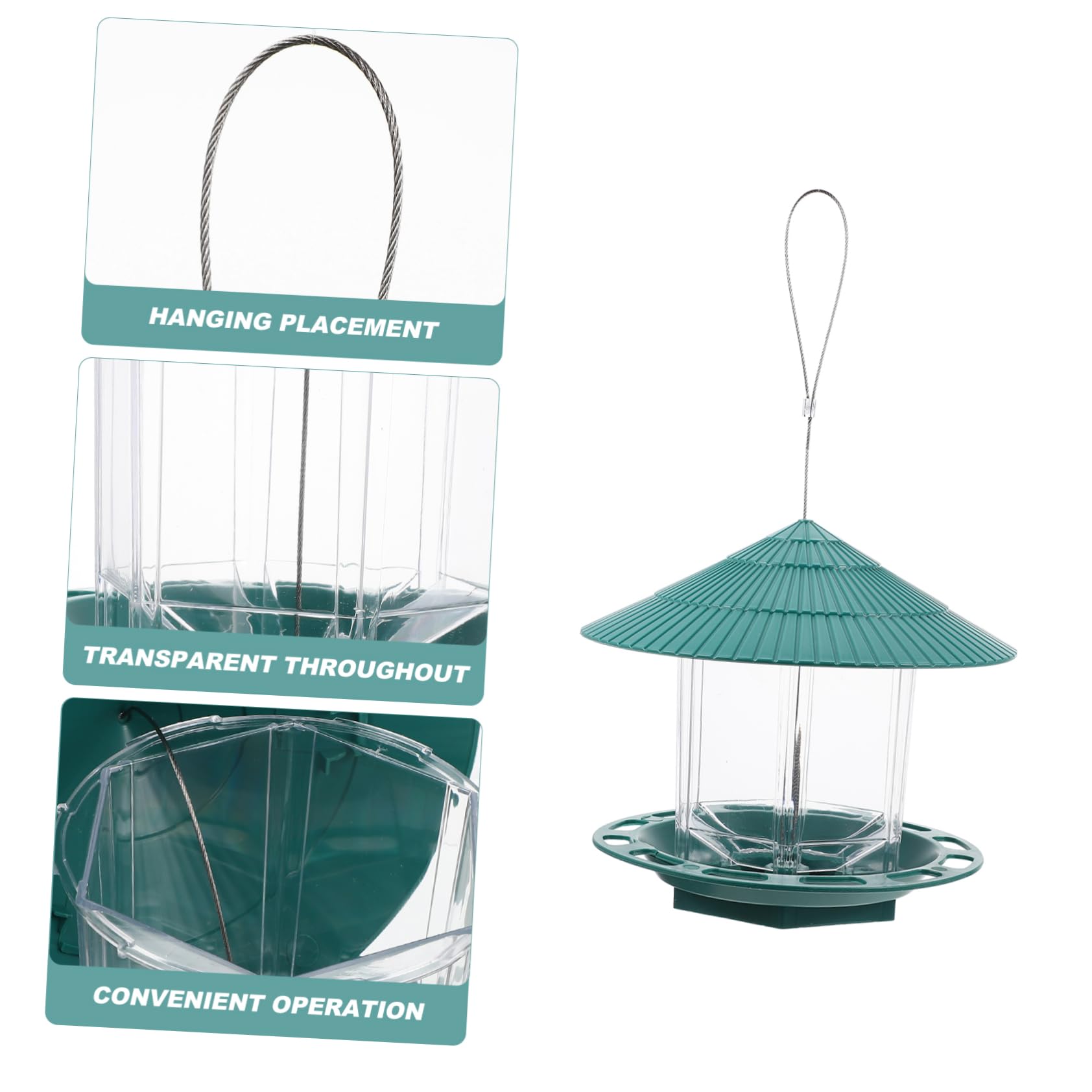 Toddmomy Mangiatoia per Uccelli Automatica da Appendere Contenitore per Cibo in Plastica Mangiatoia Decorativa per Uccelli Facile da Riempire