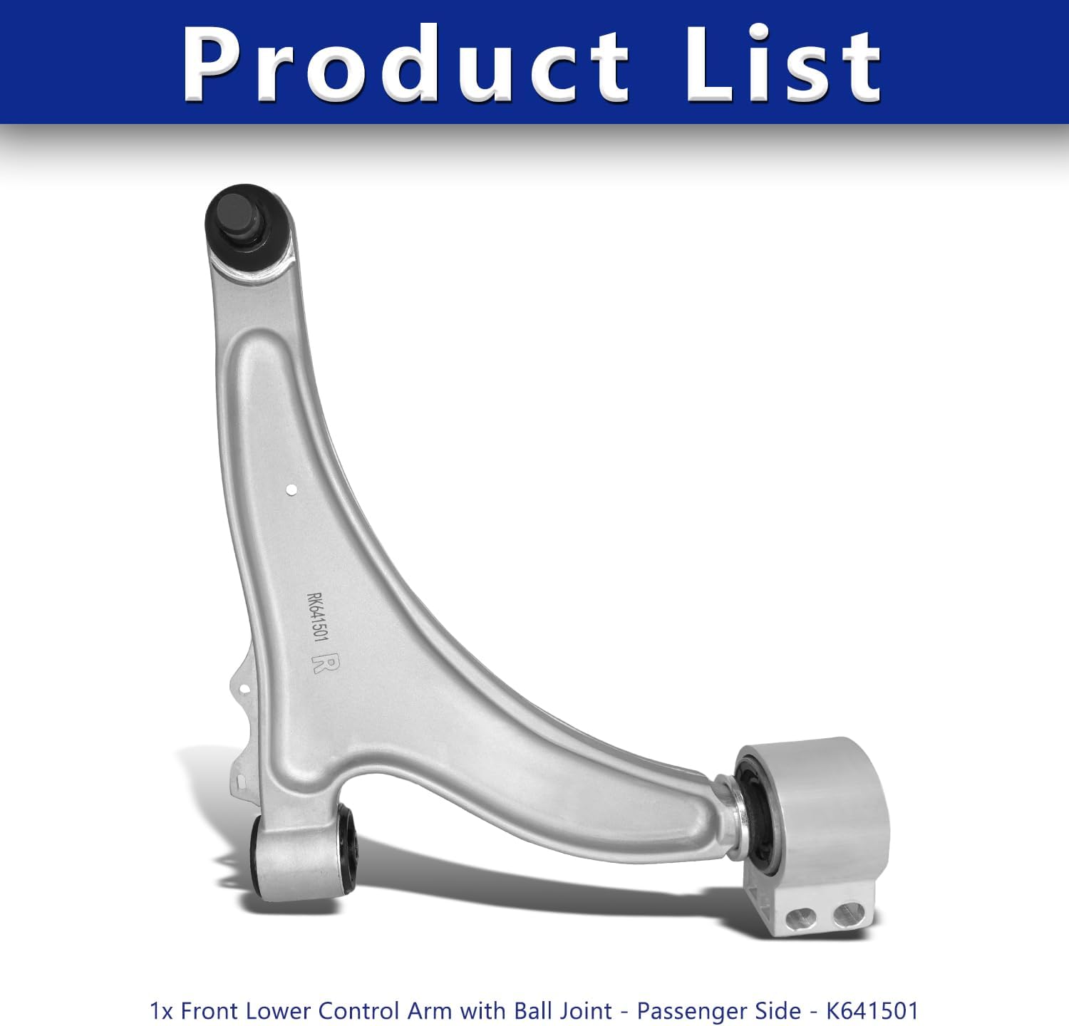 Control Arm, Replacement For Right Front Lower Control Arm With Ball Joint Compatible With 2013-2016 Chevrolet Malibu, 2011-2017 Buick Regal - Passenger Side