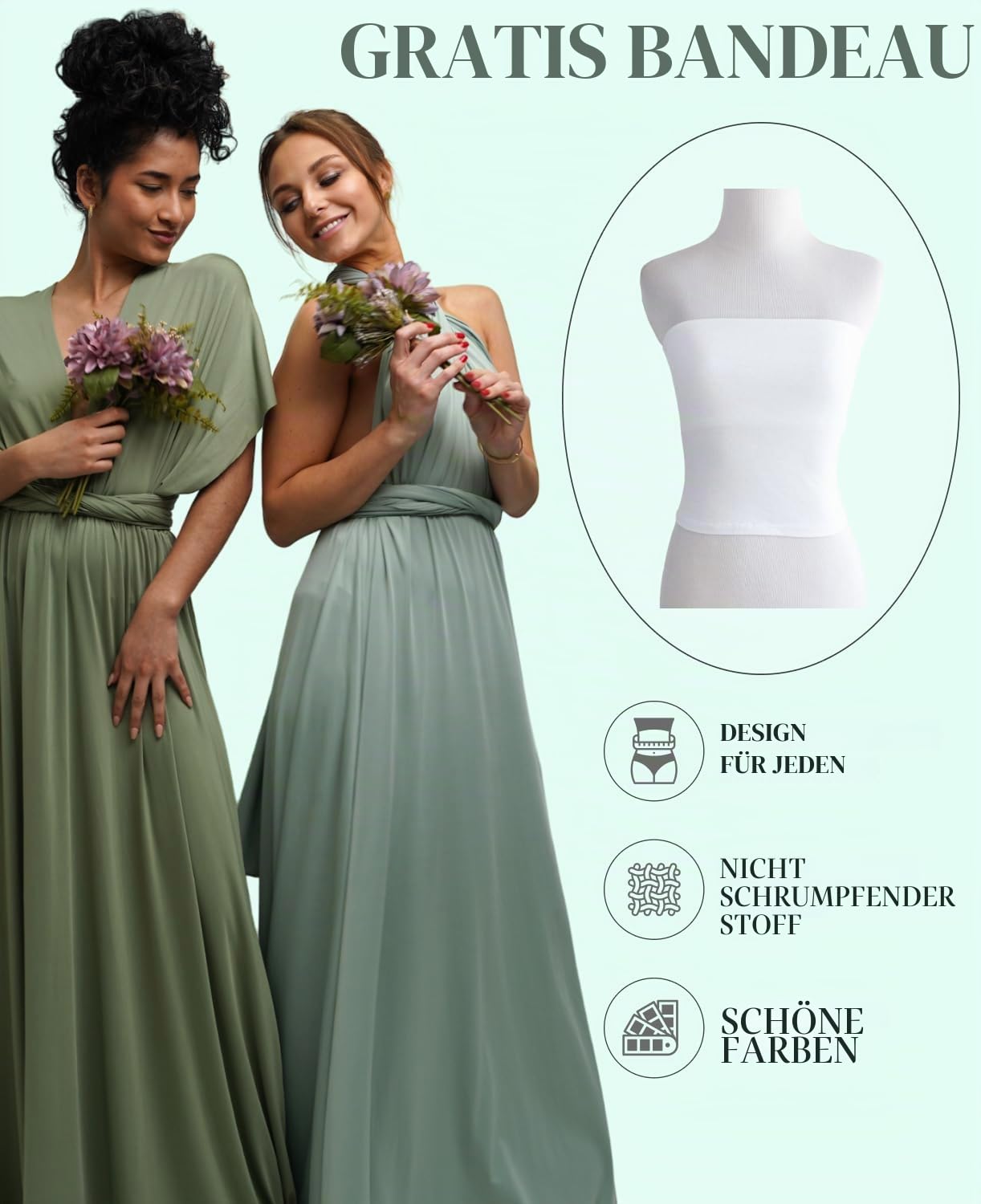 Damen Wickelkleid in Verschiedenen Richtungen Formales Kleid