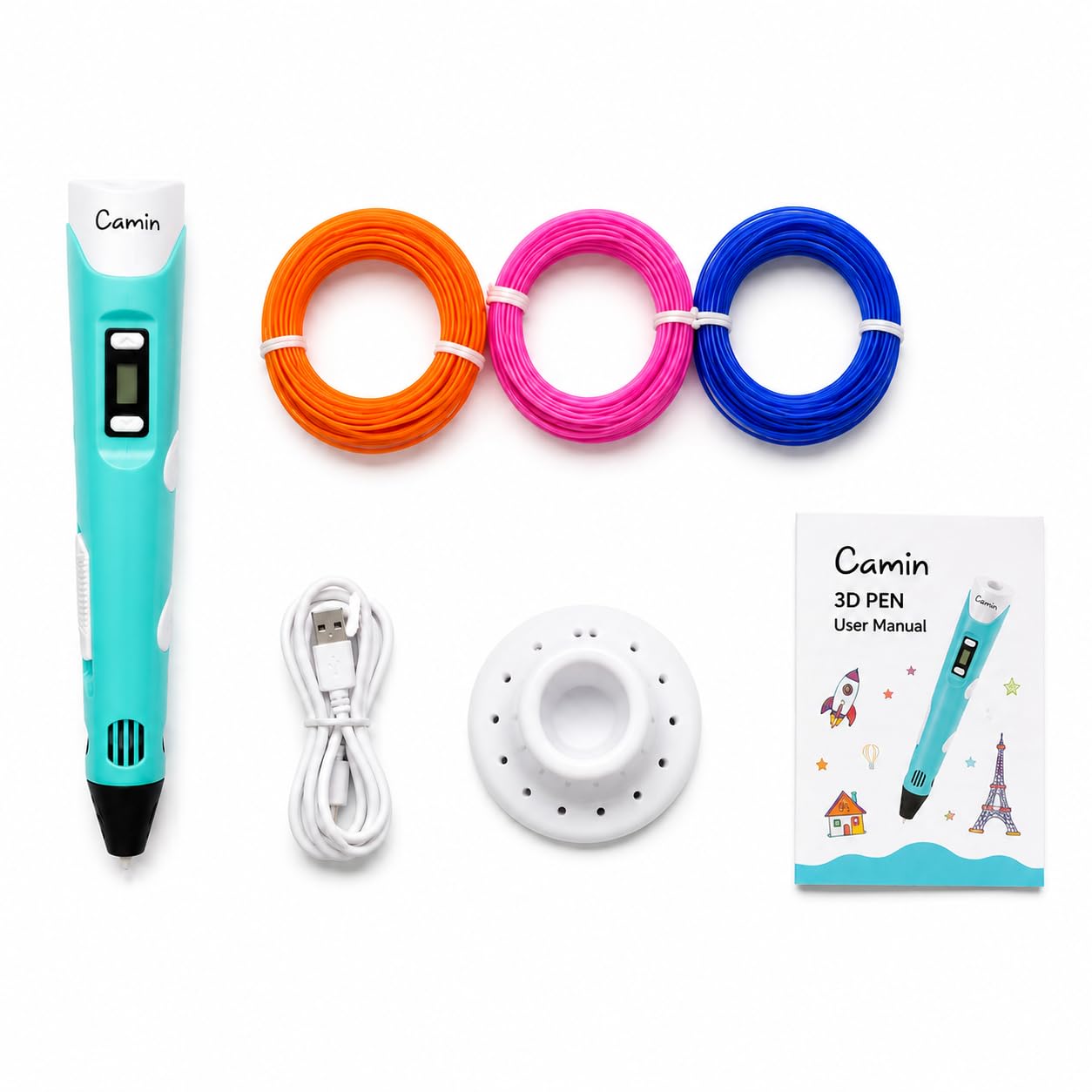 3D Printing Pen for Kids & Adults with LCD Display | 65M PLA Filament Refills (13 Colors) | Adjustable Temperature & Speed | STEM Learning Arts & Craft Drawing Pen Starter Kit-picture-38