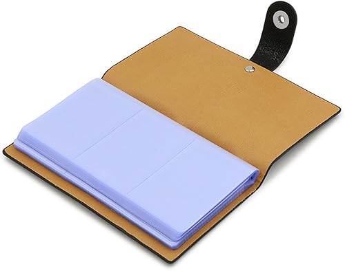 Miniatura 10 de Magik Paquete de 2 organizadores de cuero con 240  300 ranuras para tarjetas de crédito, para negocios, identificación, crédito, cierre magnético