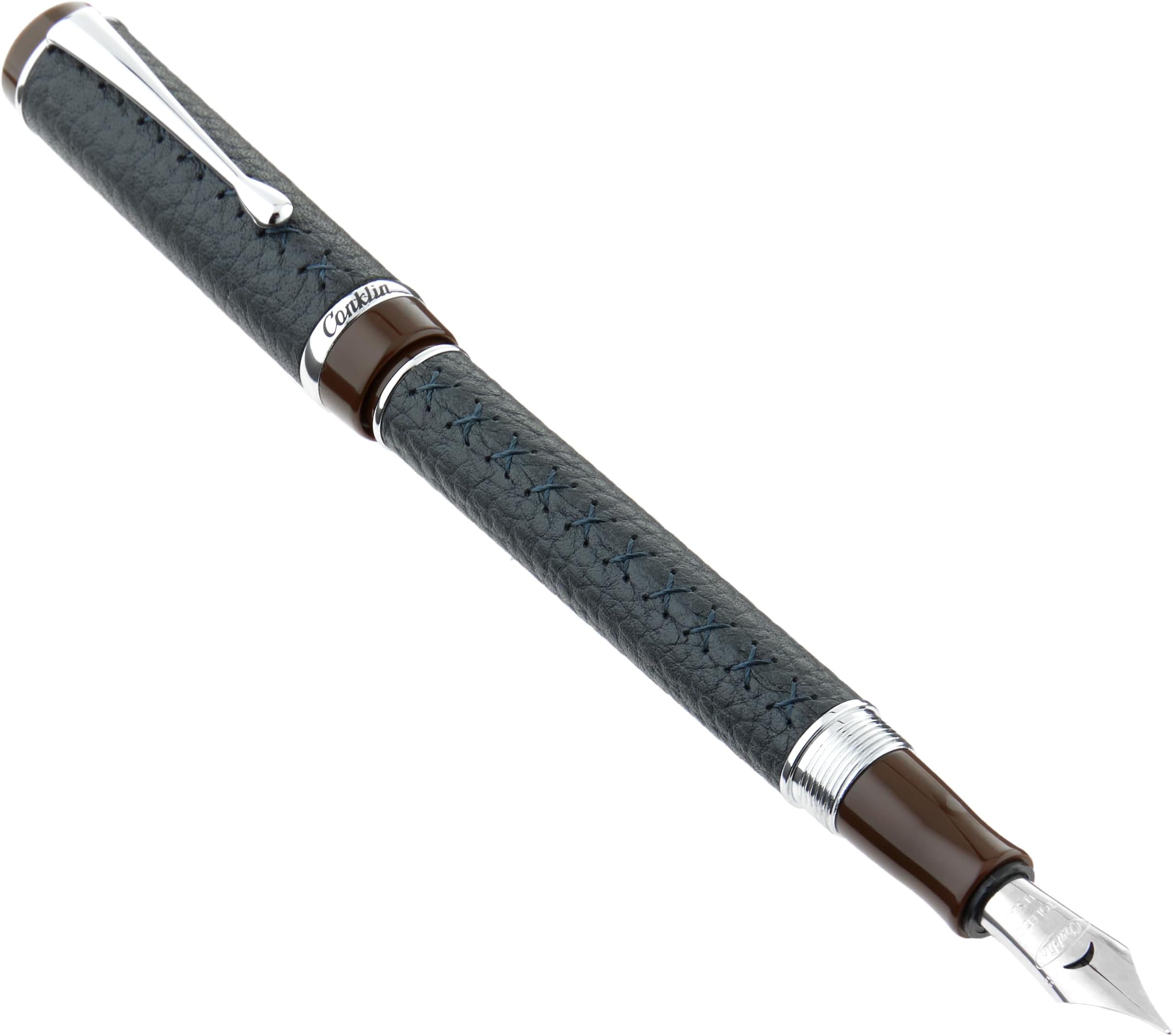 Conklin Duragraph Special Edition Fountain Pen Savoy - Extra Fine Nib, Precision Writing Instrument with Elegant Blue Leather Design