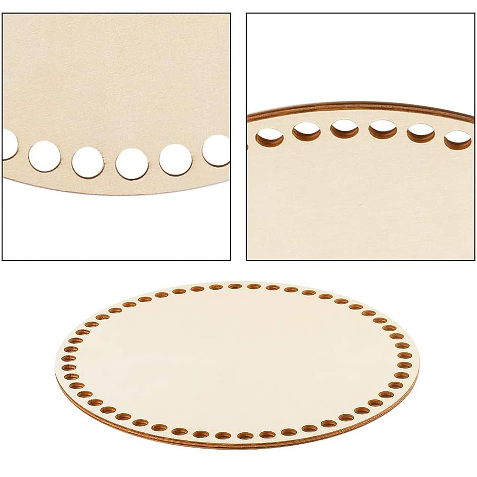 Lot 4 Bases Rondes Bois Crochet 15 Cm & 20 Cm – Naturel Tilleul, Solide & Poreux, Idéal Paniers & Sacs DIY