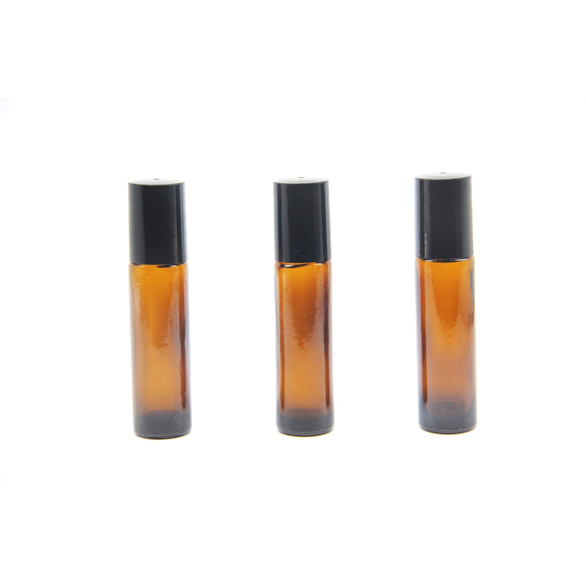 YIZHAO Roll On Vuoto per Oli Essenziali,Profumi,10 ml Marrone Bottiglie Vuote in Vetro, con Sfera in Acciaio Inossidabile – 24 PCS