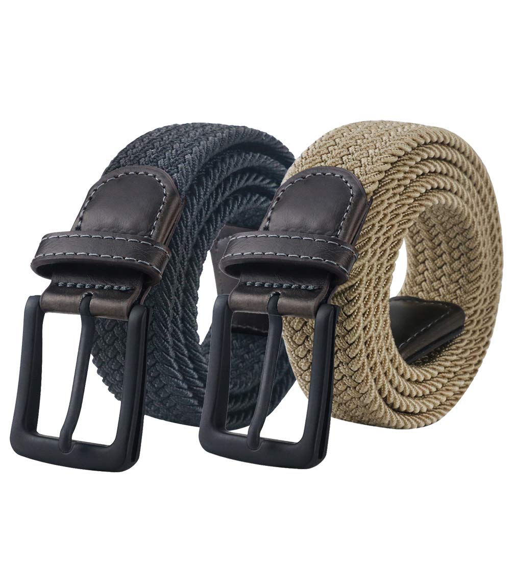 maikun Belts for Men, Elastic Mens Woven Braided Stretchy Belt Casual Daily Wear