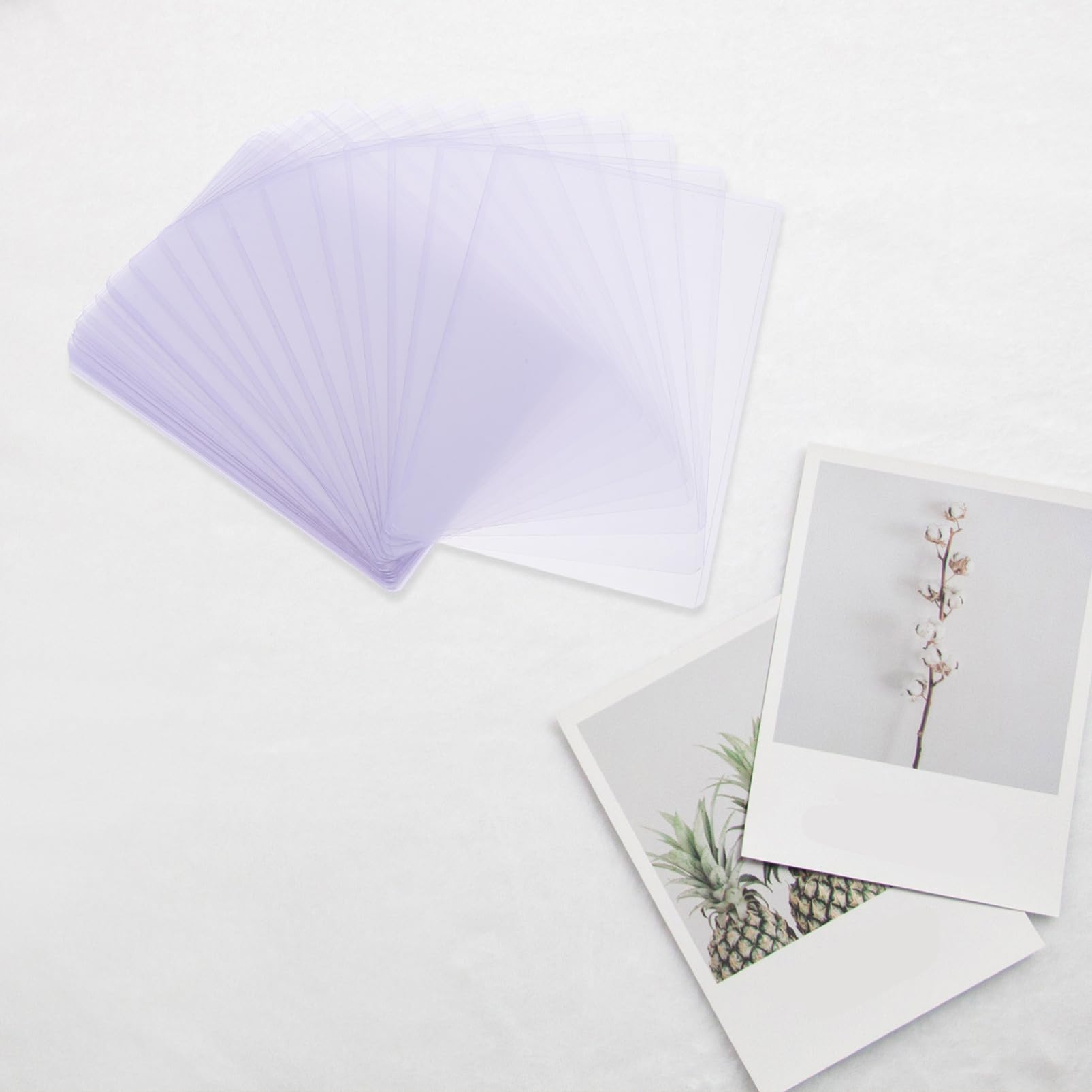 LALAFINA 30 Transparente Kartenschutzhüllen aus Kunststoff für Fotos und Postkarten mit Dreiseitig Verschweißter Struktur für Büro und Studio Schützt Karten Effektiv