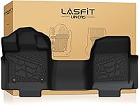 Vista 29 de LASFIT Alfombrillas para Ford F250 F350 F450 2017-2026 Crew Cab asiento delantero de cubeta Trasero con alfombra de almacenamiento plegable plana