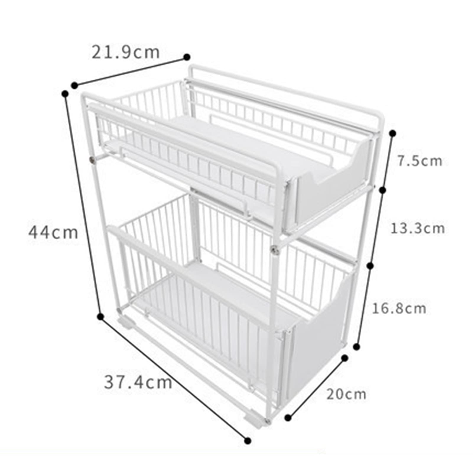 Rangement sous l'évier Organisateurs et rangements sous l'évier, tiroir organisateur de panier d'armoire coulissant à 2 niveaux, pour cuisine, salle de bain, comptoir de bureau, panier de rangement em